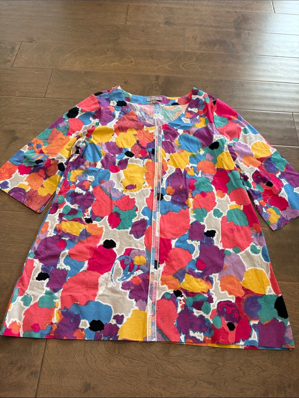 Habitat Multicolor Abstract Top 3/4 sleeve